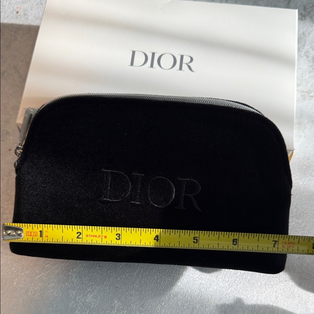Dior Black Velvet Logo Cosmetic Pouch - Picture 6 of 7